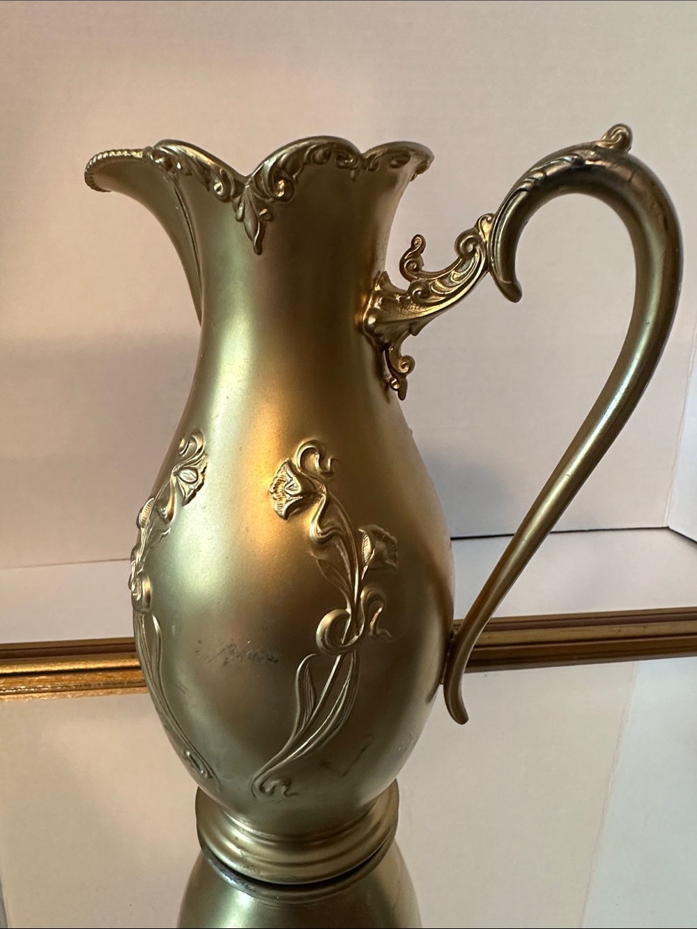 Vintage Silver Plate Floral Pitcher/Decorative Vase - Home Accents